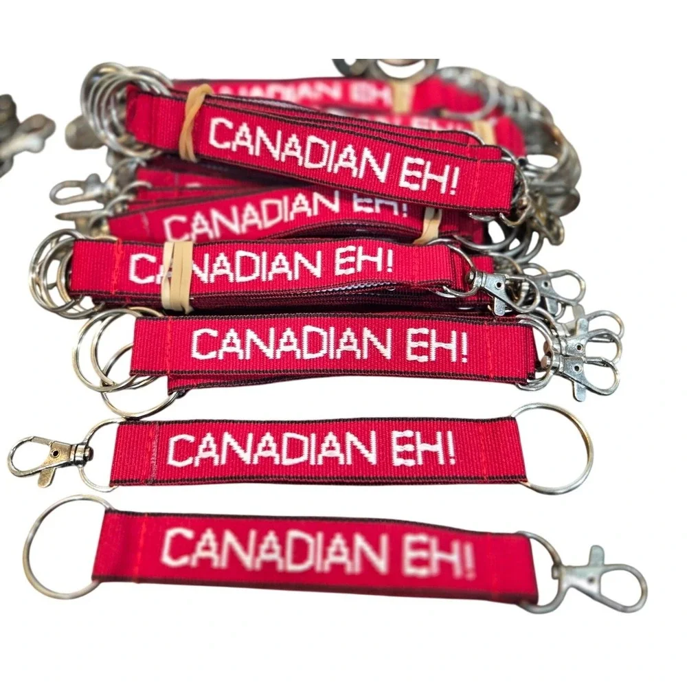 Canadian Eh Keychain Embroidered Double Sided Keyring Fob